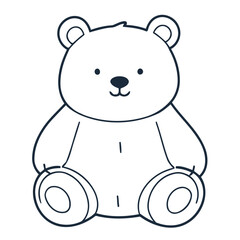 Obraz premium Cute vector illustration Bear colouring page for kids