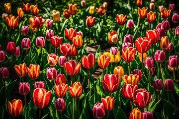 red and yellow tulips