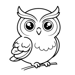 Vector illustration of a cute Owl doodle drawing for kids page