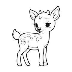 Cute vector illustration Deer drawing for toddlers book
