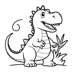 Cute vector illustration Spinosaurus for children colouring activity