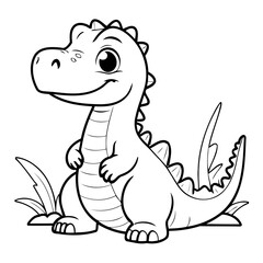 Simple vector illustration of Spinosaurus drawing for children page