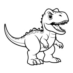 Simple vector illustration of Tyrannosaurus doodle for toddlers worksheet
