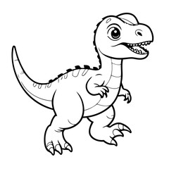 Cute vector illustration Velociraptor drawing for kids page