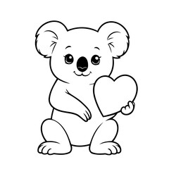 Vector illustration of a cute Koala drawing for toddlers book