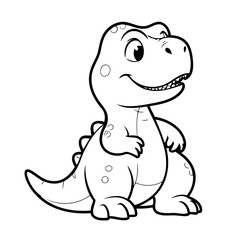 Simple vector illustration of Tyrannosaurus colouring page for kids