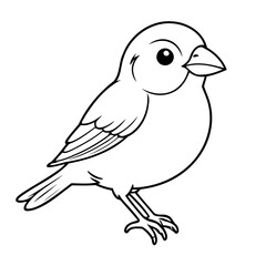 Cute vector illustration Finch doodle for kids coloring worksheet