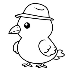 Simple vector illustration of Bird hand drawn for toddlers