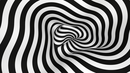 Abstract Optical Illusion Image, Black and White, Pattern Style, For Wallpaper, Desktop Background, Smartphone Cell Phone Case, Computer Screen, Cell Phone Screen, Smartphone Screen, 16:9 Format - PNG