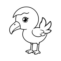 Vector illustration of a cute Flamingo doodle for toddlers worksheet