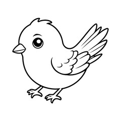 Cute vector illustration Bird for kids coloring activity page