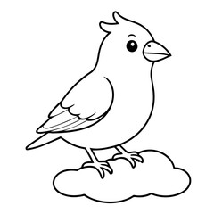 Cute vector illustration Finch doodle for toddlers coloring activity