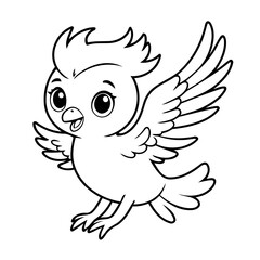 Cute vector illustration Phoenix for toddlers colouring page