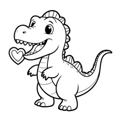 Simple vector illustration of Spinosaurus drawing for toddlers book