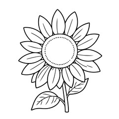 Cute vector illustration SunFlower drawing for kids colouring activity