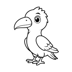 Vector illustration of a cute Condor doodle for toddlers worksheet