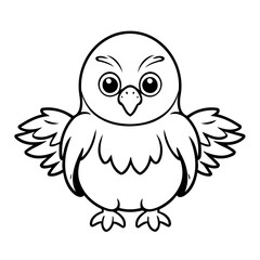 Simple vector illustration of Eagle drawing for toddlers coloring activity