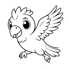 Cute vector illustration Macaw for kids colouring worksheet