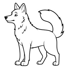 Vector illustration of a cute Wolf doodle for kids coloring worksheet
