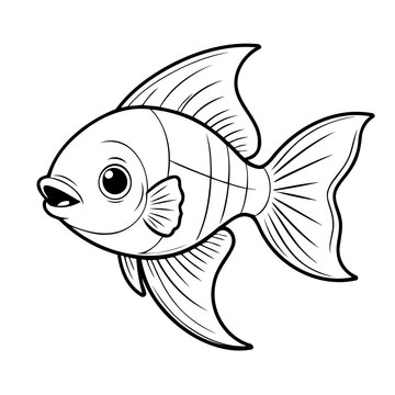 recommend clip art: Cute vector illustration Swordtail drawing for toddlers book