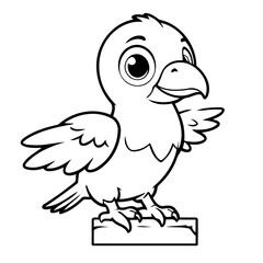 Cute vector illustration Condor doodle black and white for kids page