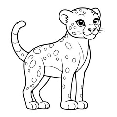Cute vector illustration Cheetah doodle for toddlers worksheet