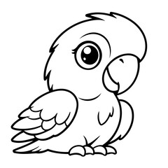 Simple vector illustration of Macaw drawing for toddlers coloring activity