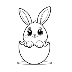 Cute vector illustration Bunny hand drawn for kids page