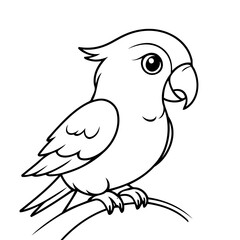 Vector illustration of a cute Parrot doodle for kids colouring page