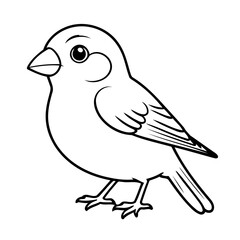 Fototapeta premium Cute vector illustration Finch doodle for kids colouring page