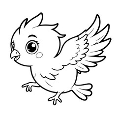 Cute vector illustration Phoenix drawing for toddlers colouring page
