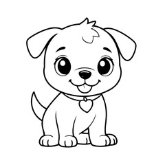 Cute vector illustration Dog doodle for children worksheet
