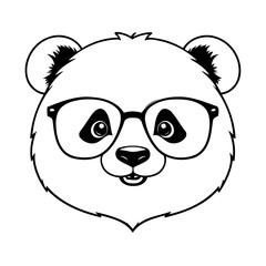 Obraz premium Vector illustration of a cute Panda drawing for toddlers colouring page