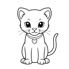 Simple vector illustration of Puma drawing for toddlers coloring activity