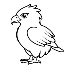Simple vector illustration of Eagle outline for colouring page