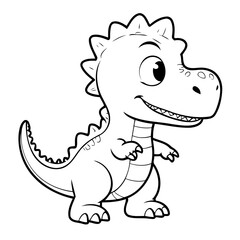 Cute vector illustration Spinosaurus doodle for kids coloring worksheet