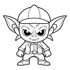 Simple vector illustration of Goblin doodle for toddlers worksheet