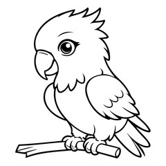 Cute vector illustration Macaw drawing colouring activity