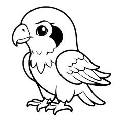 Cute vector illustration Eagle for kids coloring activity page