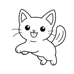 Cute vector illustration Cat colouring page for kids