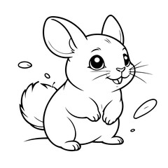 Cute vector illustration Chinchilla drawing colouring activity