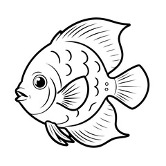 Cute vector illustration Discus doodle for toddlers colouring page