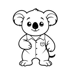Simple vector illustration of Koala for children colouring activity