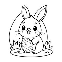 Simple vector illustration of Easter for toddlers colouring page