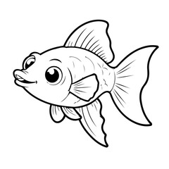 Cute vector illustration Guppy drawing for toddlers book