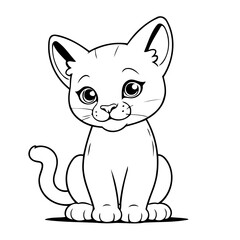 Vector illustration of a cute Puma drawing for children page