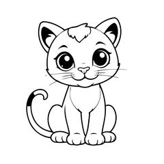 Cute vector illustration Puma doodle for kids colouring page
