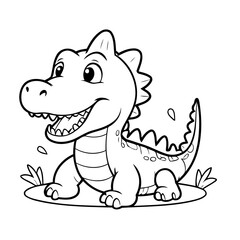 Cute vector illustration Alligator doodle for toddlers worksheet