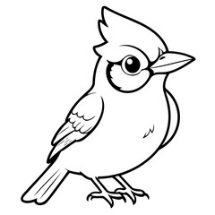 Cute vector illustration Bluejay for kids colouring worksheet
