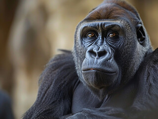 Obraz premium Somber Gorilla Portrait